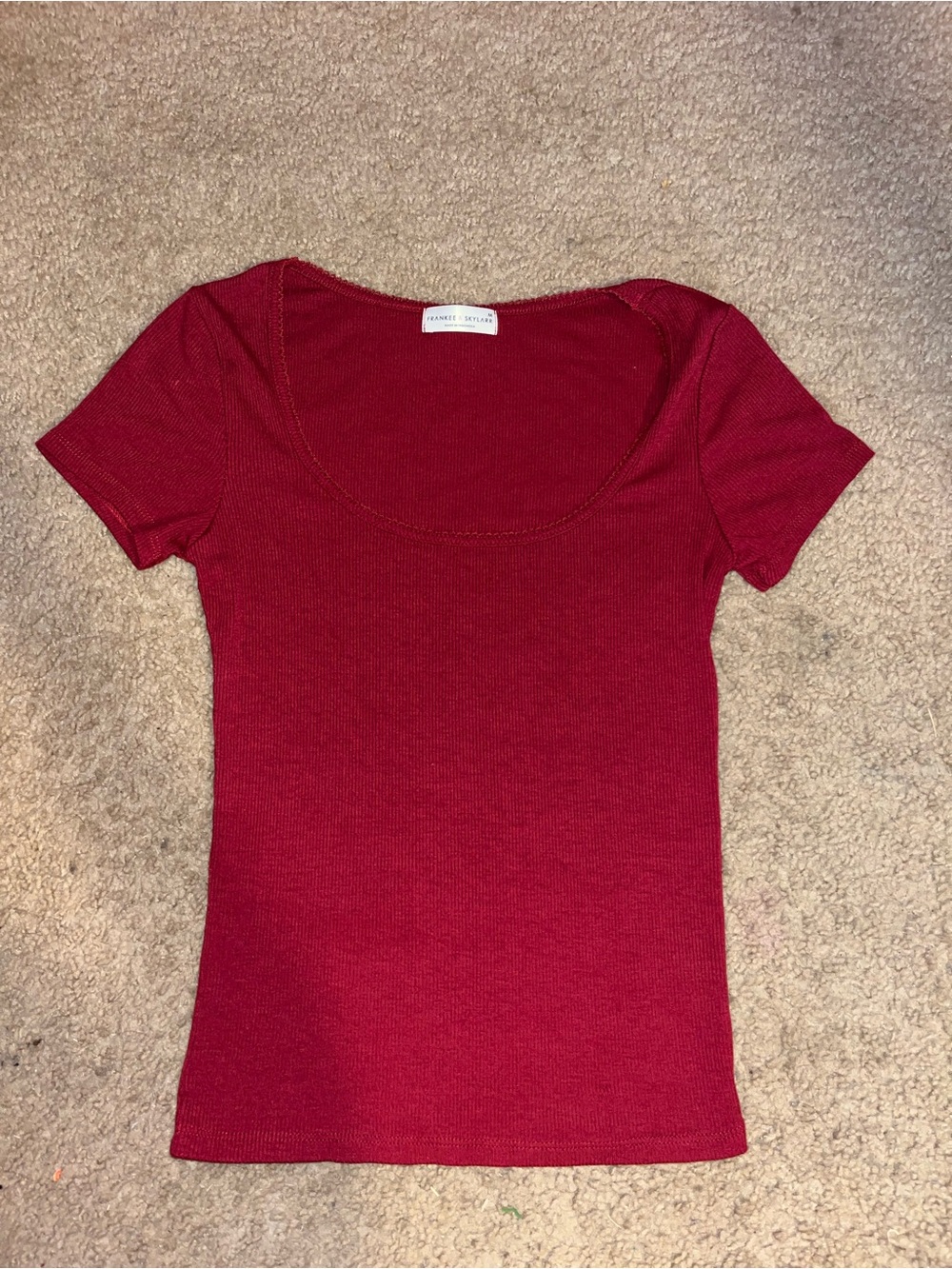 Frankee & Skylarr Red Scoop Neck Women’s Top